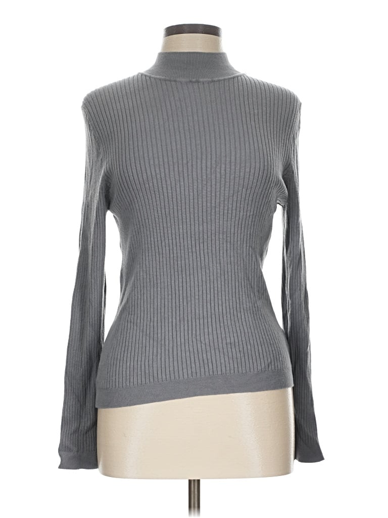 Pre-owned Primark Long Sleeve Top Gray Turtleneck Tops