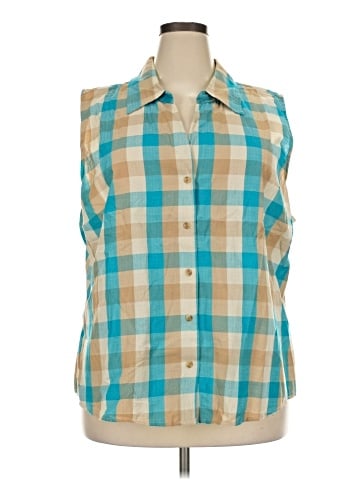 Fashion Bug Sleeveless Button-Down Shirt (view 1)