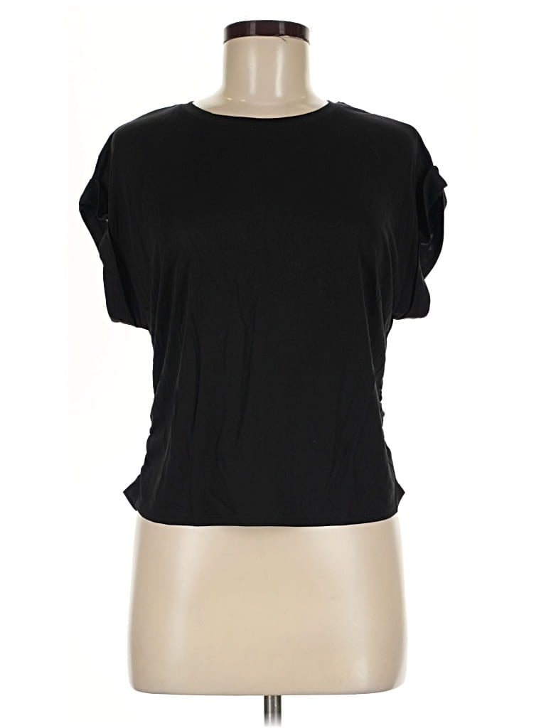 Pre-owned Industry Short Sleeve Top Black Boatneck Tops