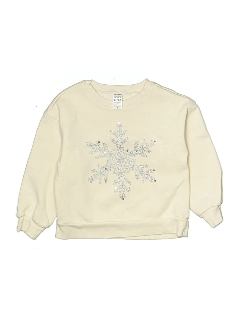 Pre-owned Carter's Kids' Pullover Sweater In Ivory