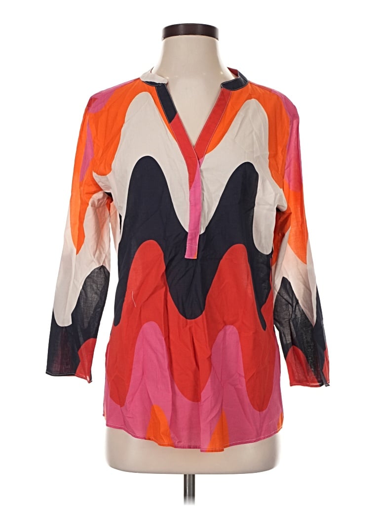 Pre-owned Vilagallo 3/4 Sleeve Blouse In Orange