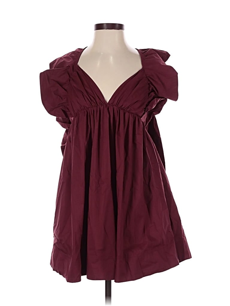 Pre-owned Day + Moon Casual Dress In Burgundy
