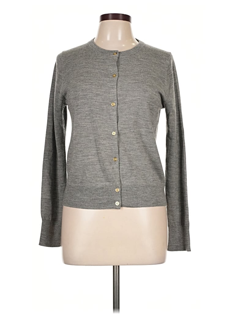 Pre-owned Jcrew Wool Cardigan Sweater In Gray