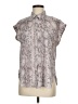 Ann Taylor LOFT 100% Polyester Paisley Silver Gray Short Sleeve Blouse Size M - photo 1
