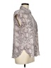 Ann Taylor LOFT 100% Polyester Paisley Silver Gray Short Sleeve Blouse Size M - photo 4