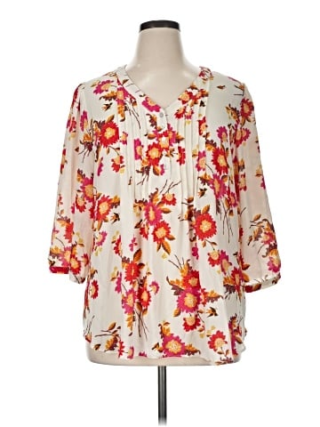 Rose + Olive 3/4 Sleeve Blouse (view 1)