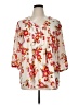 Rose + Olive 100% Polyester Floral Ivory 3/4 Sleeve Blouse Size 1X - photo 1