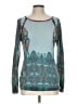Custo Barcelona Print Teal Pullover Sweater Size Lg (4) - photo 1