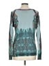 Custo Barcelona Print Teal Pullover Sweater Size Lg (4) - photo 2
