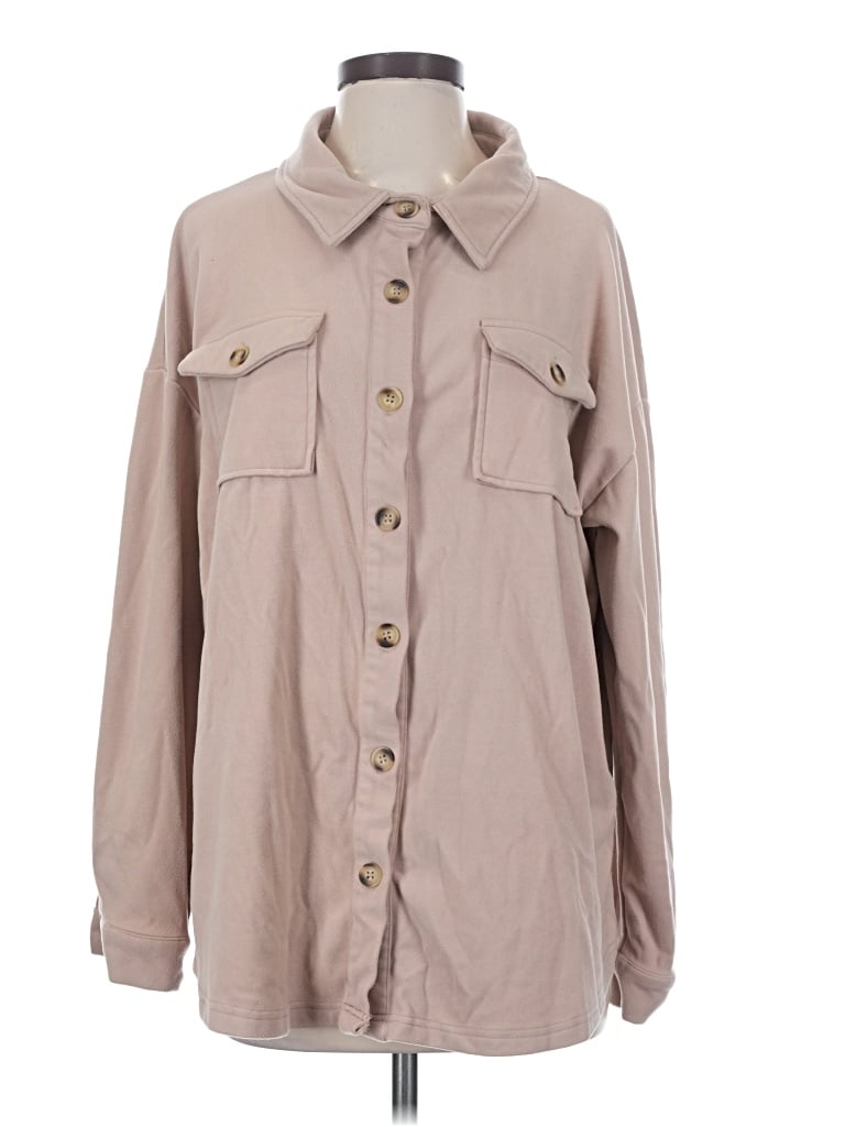 Pre-owned Ninexis Long Sleeve Button Down Shirt In Tan
