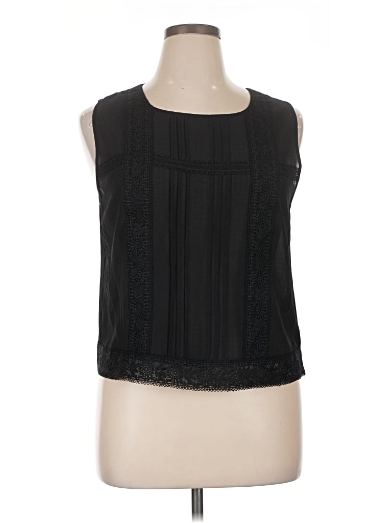 Pre-owned Max Studio Sleeveless Blouse In Black