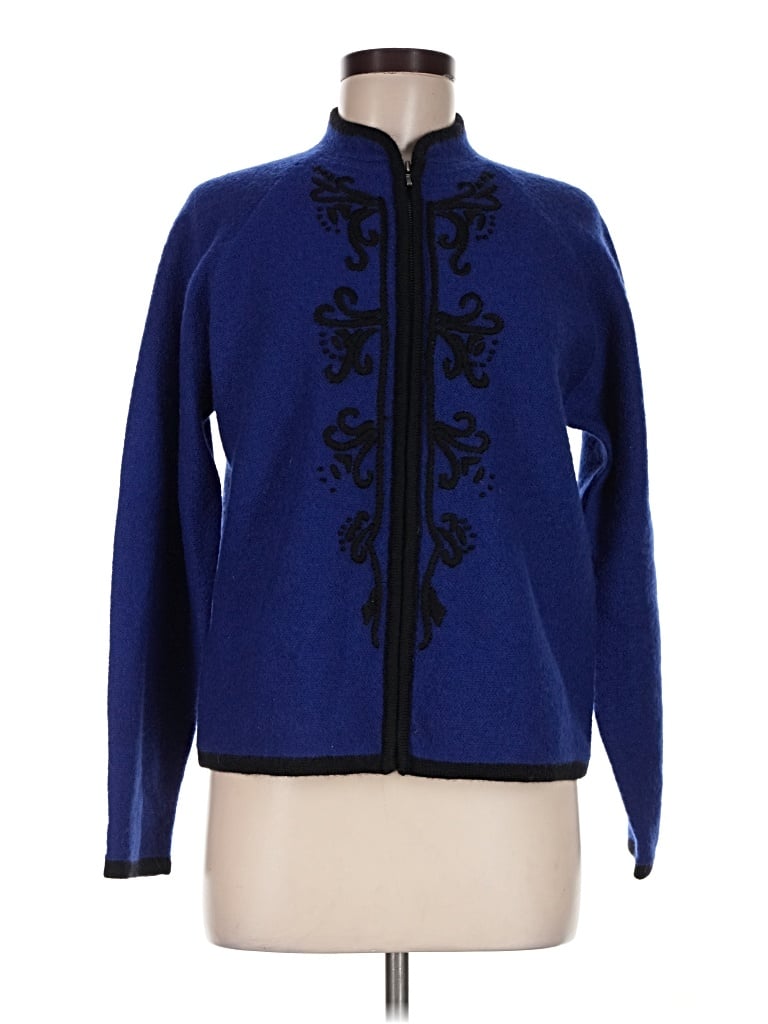 Pre-owned Karen Scott Fleece Jacket In Blue