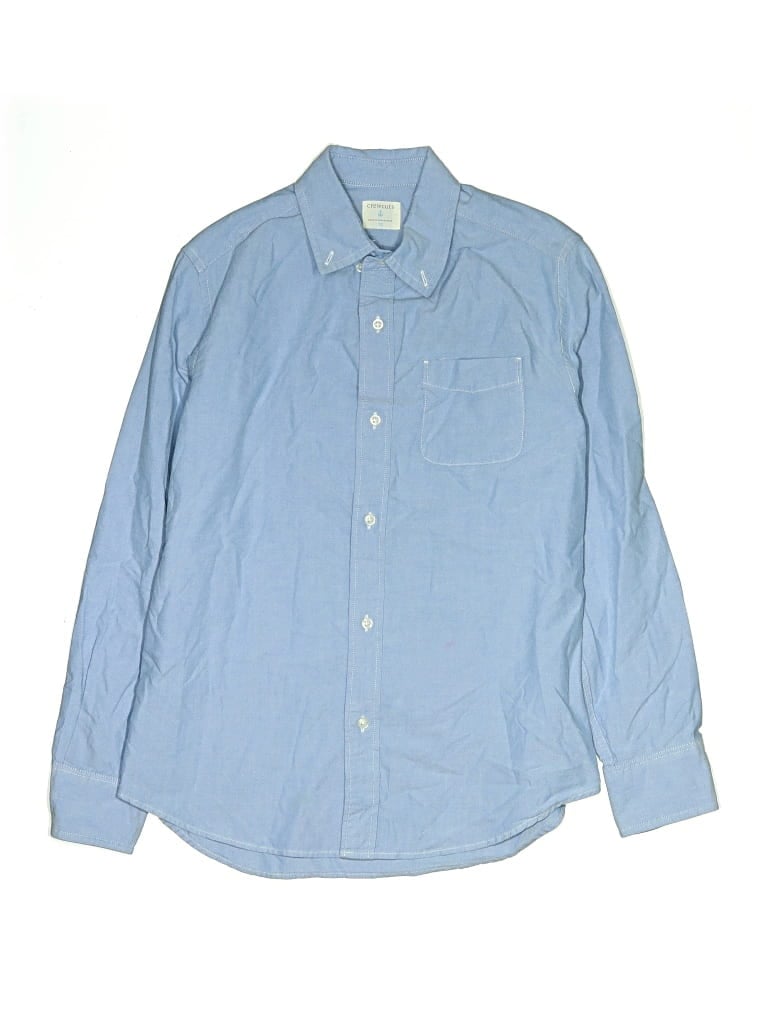 Pre-owned Crewcuts Kids' Long Sleeve Polo Shirt In Blue