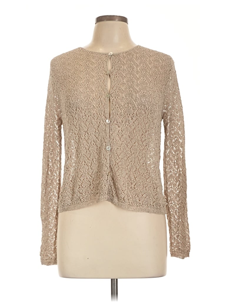 Pre-owned Valerie Stevens Cardigan Sweater In Tan