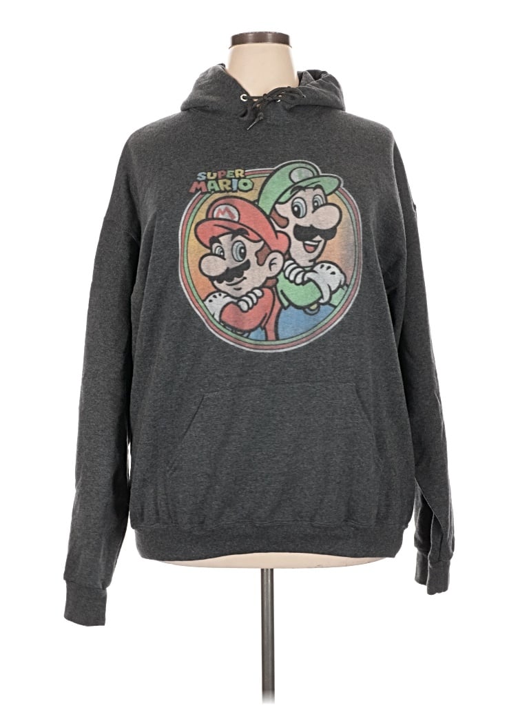 Pre-owned Jerzees Pullover Hoodie In Gray