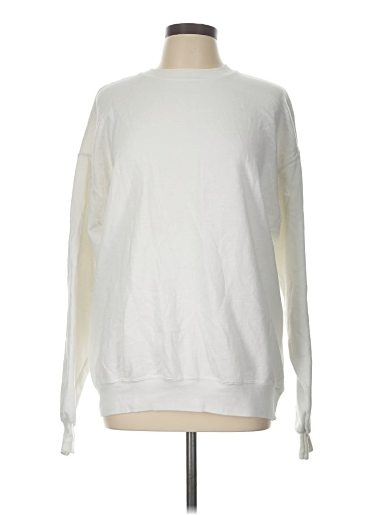 Pre-owned Hanes Sweatshirt In White