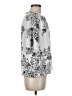 Ann Taylor LOFT 100% Polyester Print Silver Short Sleeve Blouse Size M - photo 4