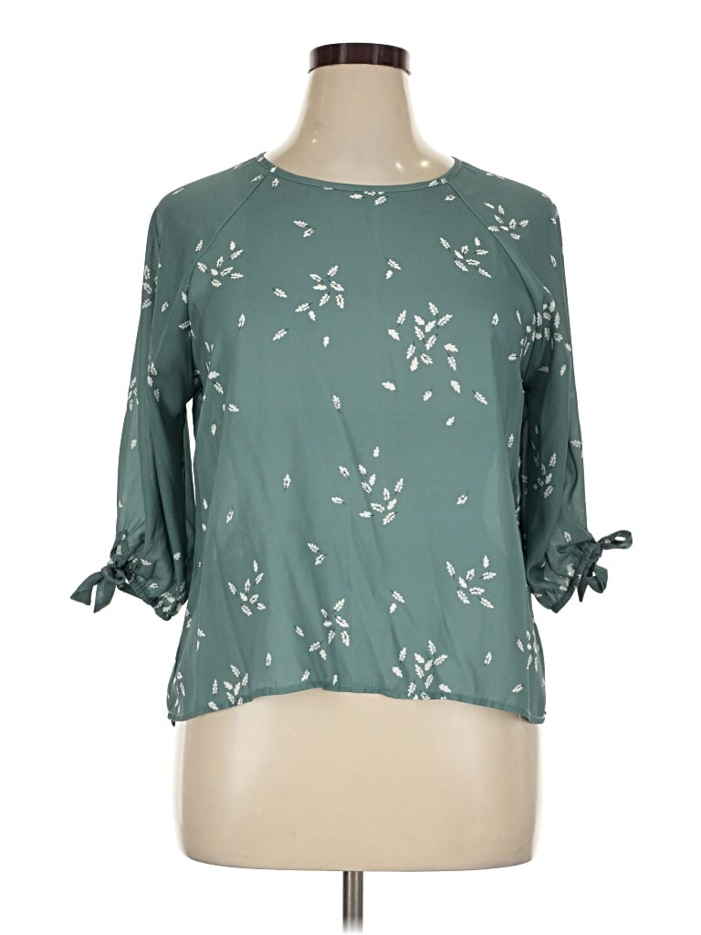 Pre-owned Papermoon 3/4 Sleeve Blouse In Teal