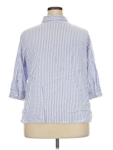 Per Se 3/4 Sleeve Button-Down Shirt (view 2)