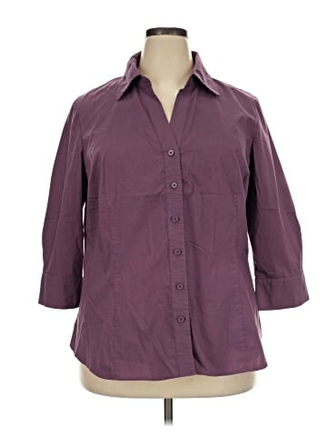 Worthington 3/4 Sleeve Button-Down Shirt (view 1)