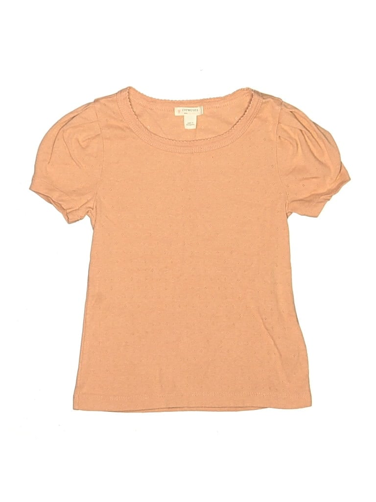 Pre-owned Crewcuts Kids' Short Sleeve T-shirt In Tan
