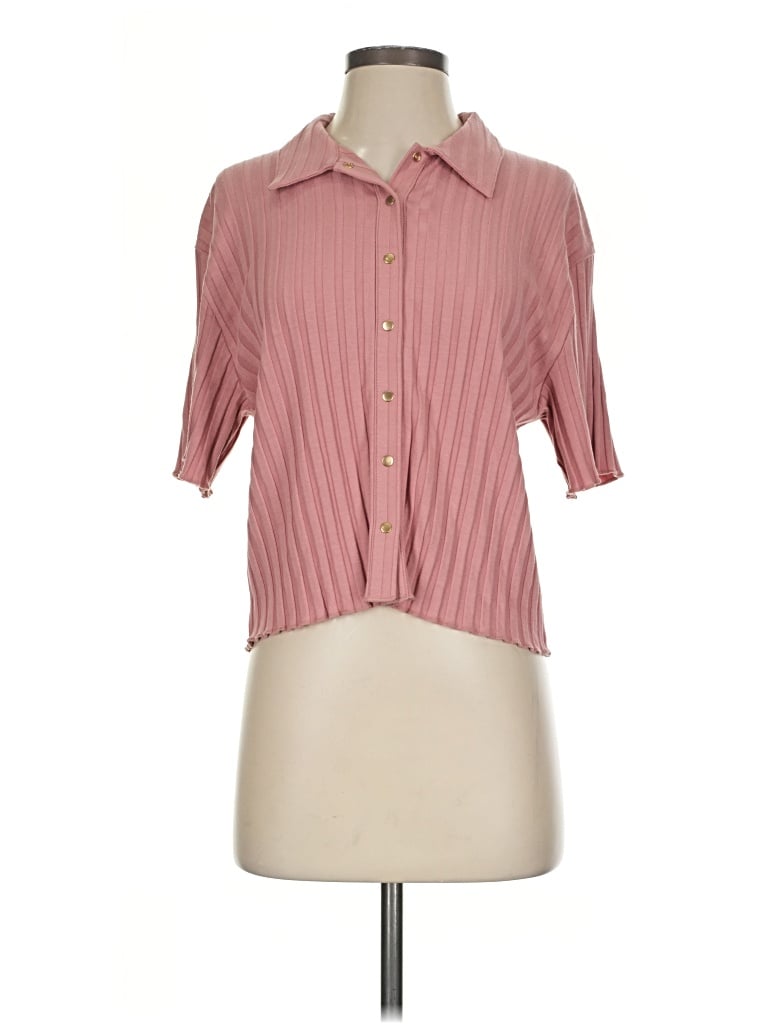 Pre-owned Nation Ltd Short Sleeve Blouse In Pink