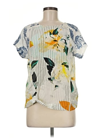Maeve by Anthropologie Short Sleeve Silk Top (view 1)