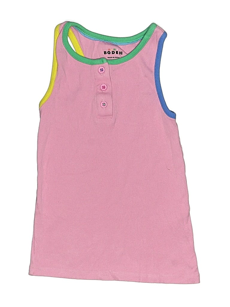 Pre-owned Mini Boden Kids' Sleeveless Top Pink Keyhole Neckline Tops