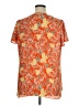 Rose + Olive 100% Polyester Orange Short Sleeve Blouse Size 1X - photo 2