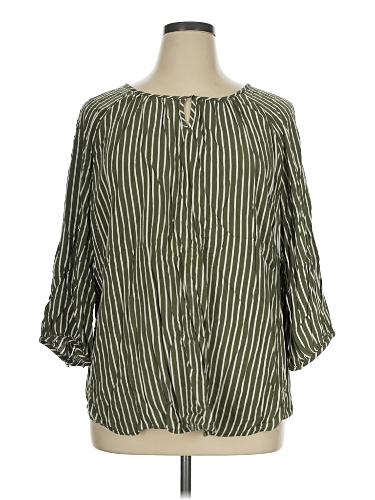 Pre-owned Evri 3/4 Sleeve Blouse In Green