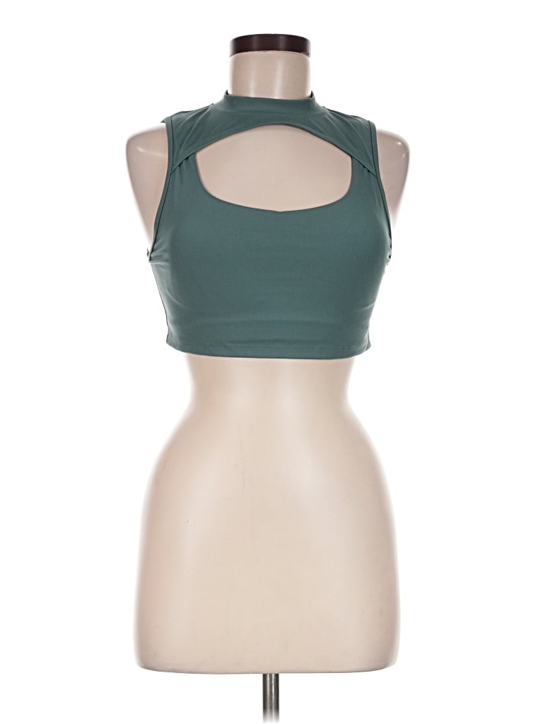 Pre-owned Peloton Tank Top Green Halter Neckline Tops