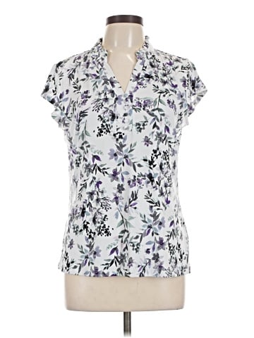 Karl Lagerfeld Paris Short Sleeve Blouse (view 1)