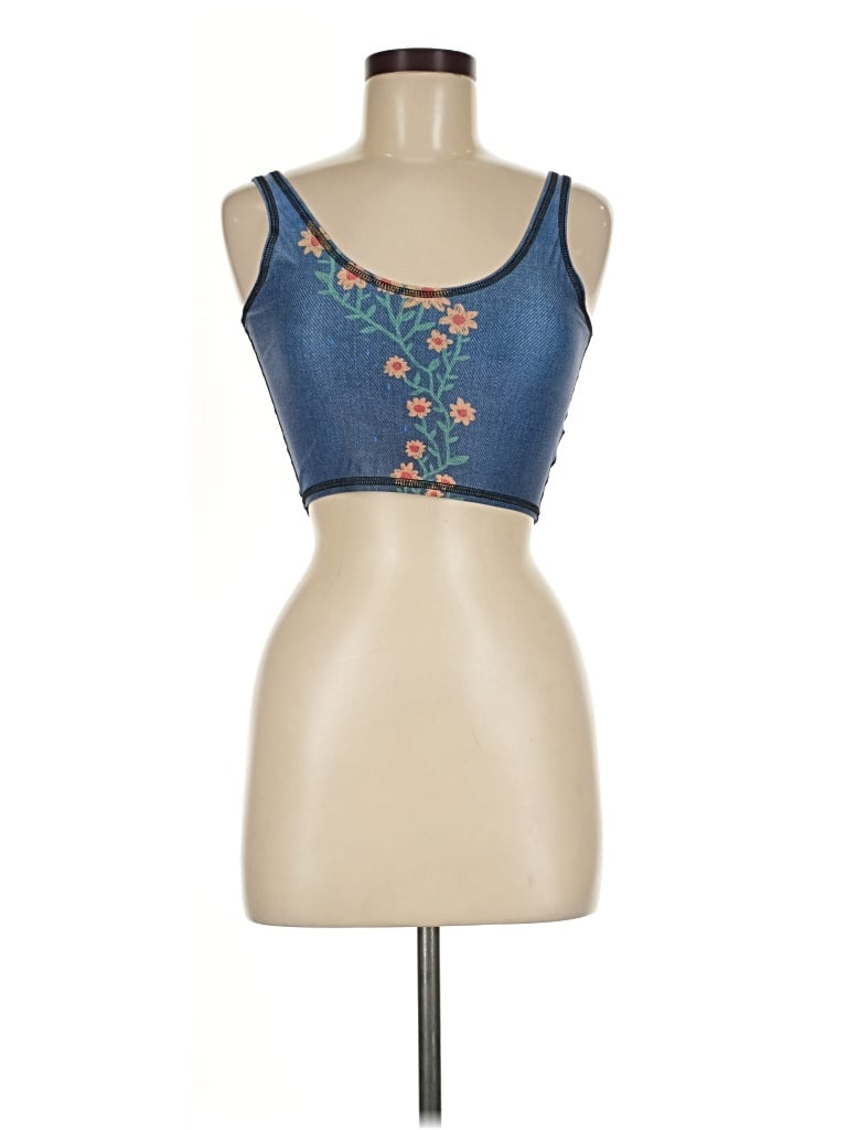 Pre-owned Teeki Tank Top Blue Strapless Neckline Tops