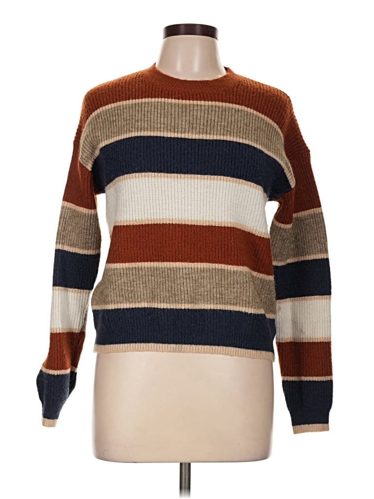 Pre-owned Romwe Pullover Sweater In Brown