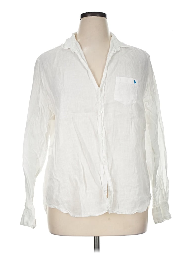 Pre-owned Frank & Eileen Long Sleeve Button Down Shirt In Ivory