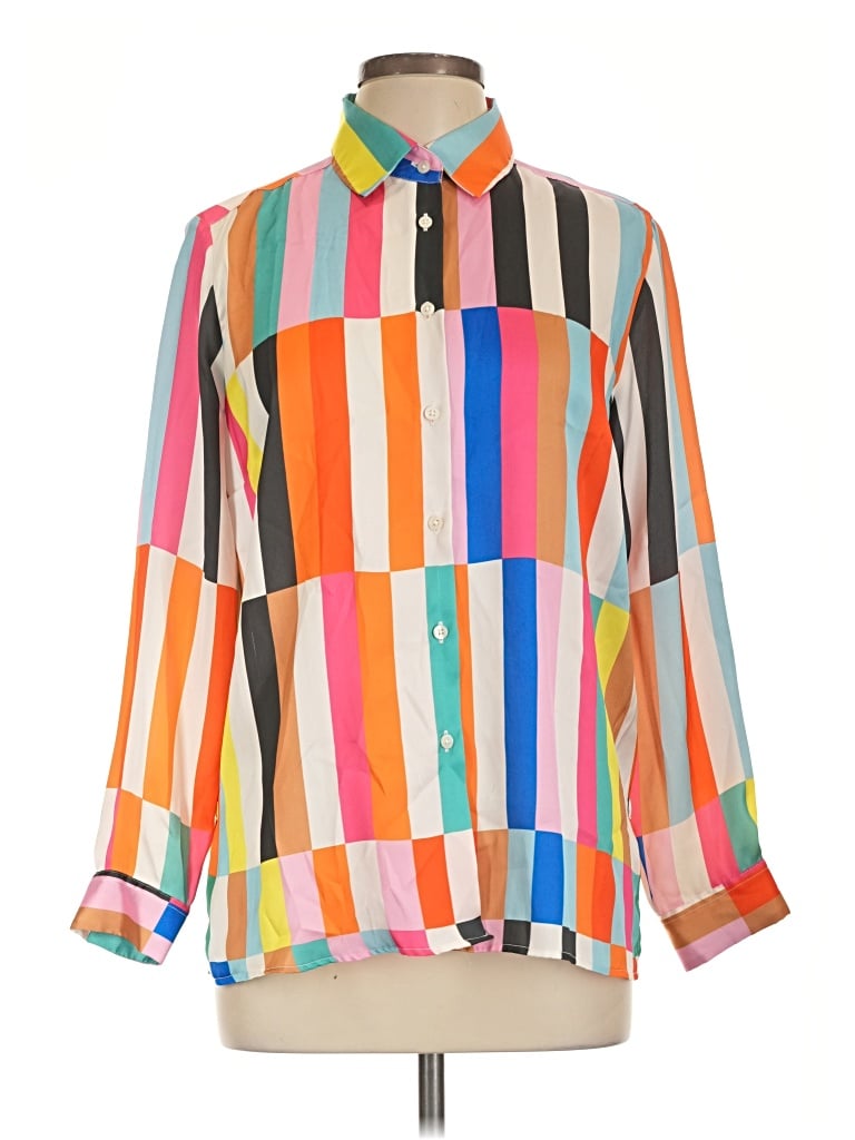 Pre-owned Vilagallo 3/4 Sleeve Blouse In Orange