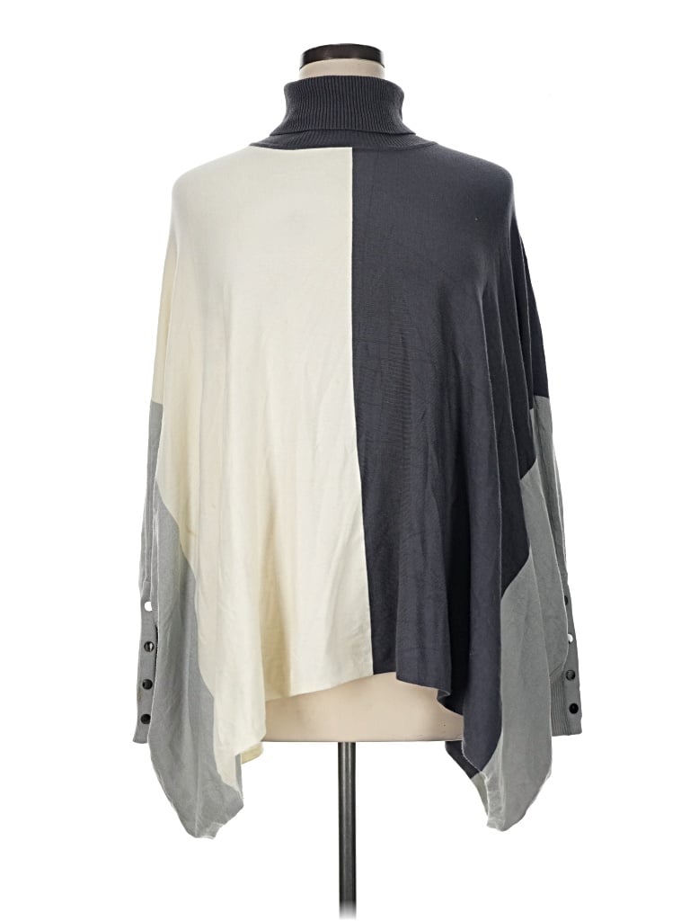 Pre-owned Alfani Poncho In Gray
