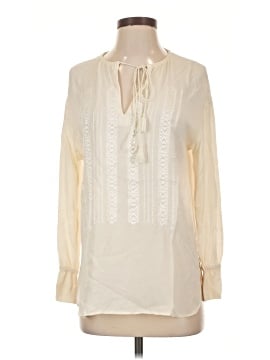 Theory Long Sleeve Silk Top (view 1)