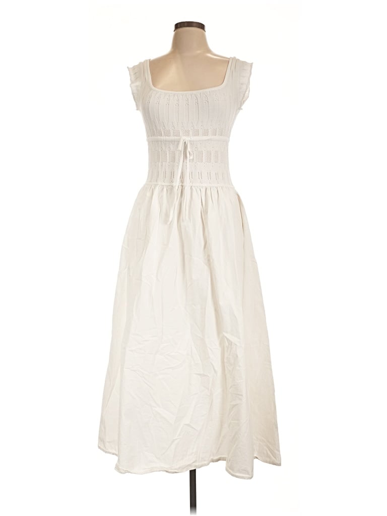 Pre-owned Blu Pepper Casual Dress In Ivory