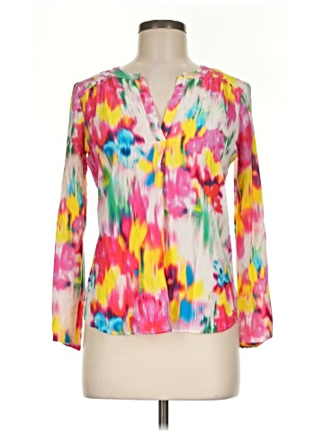 Ecru 3/4 Sleeve Silk Top (view 1)
