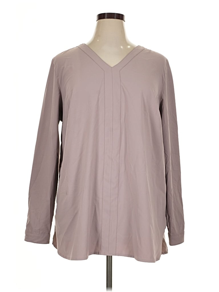 Pre-owned Duluth Trading Co. Long Sleeve Blouse In Gray