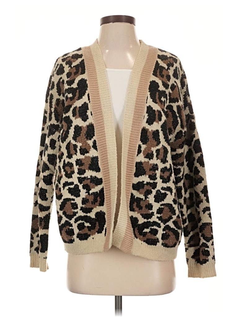 Pre-owned Line & Dot Cardigan Sweater In Tan