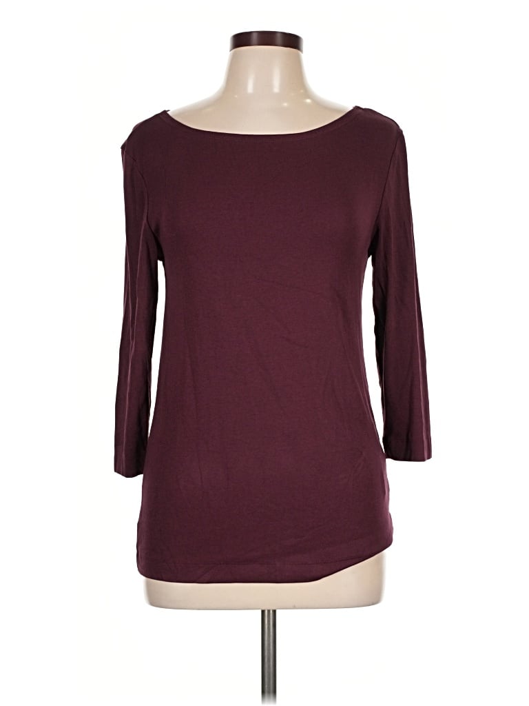 Pre-owned Amazon Essentials 3/4 Sleeve T-shirt In Burgundy