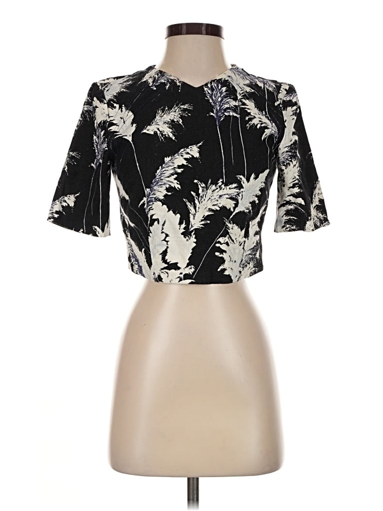 Pre-owned Whistles Short Sleeve Blouse In Black