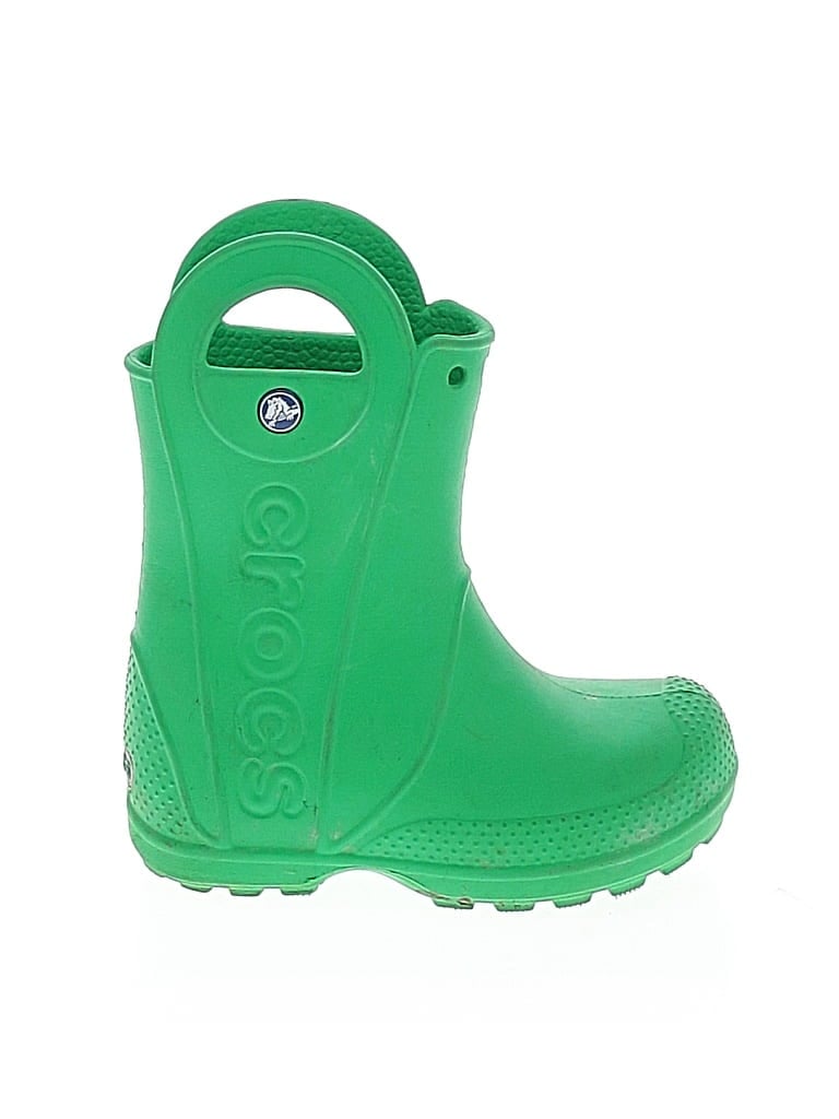 Pre-owned Crocs Kids' Rain Boots In Green