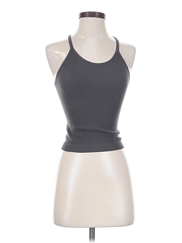 Pre-owned Ododos Sleeveless Top Gray Halter Neckline Tops