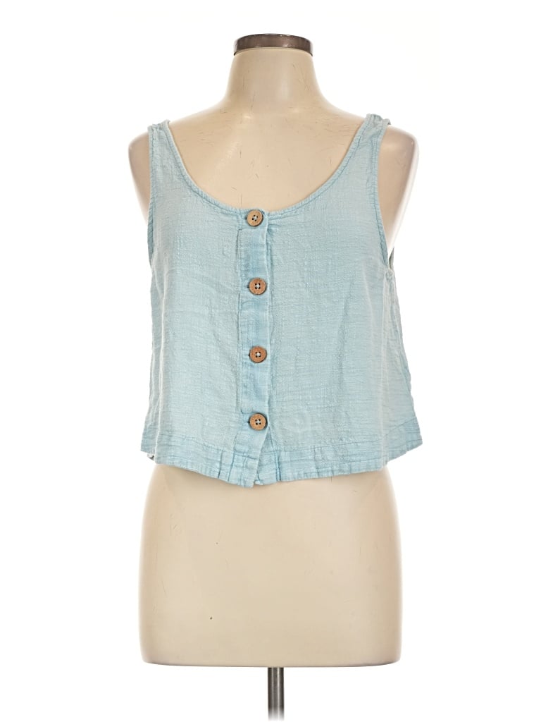 Pre-owned Rip Curl Sleeveless Top Blue Sweetheart Neckline Tops