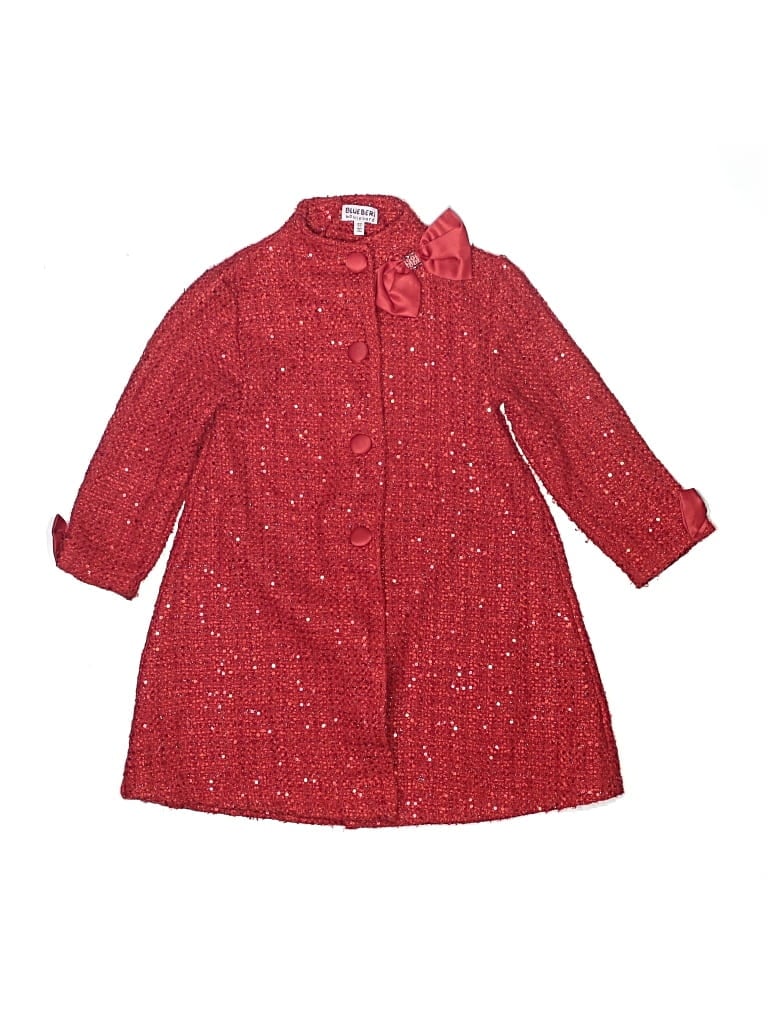 Pre-owned Blueberi Boulevard Kids' Coat In Red