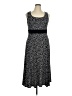 Perceptions Polka Dots Floral Animal Print Ivory Black Casual Dress Size 16 - photo 1