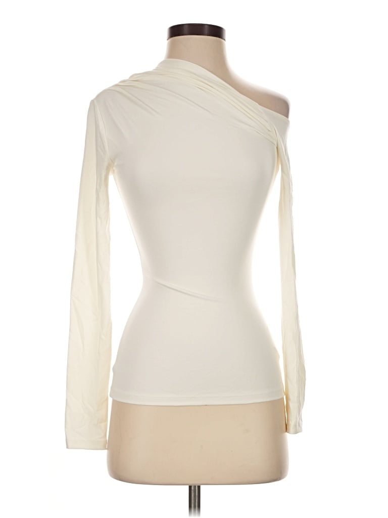Pre-owned Babaton Long Sleeve Top Ivory One Shoulder Neckline Tops